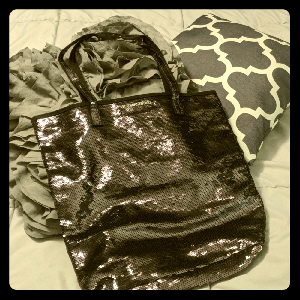 Victoria's Secret Black Sequin Bag